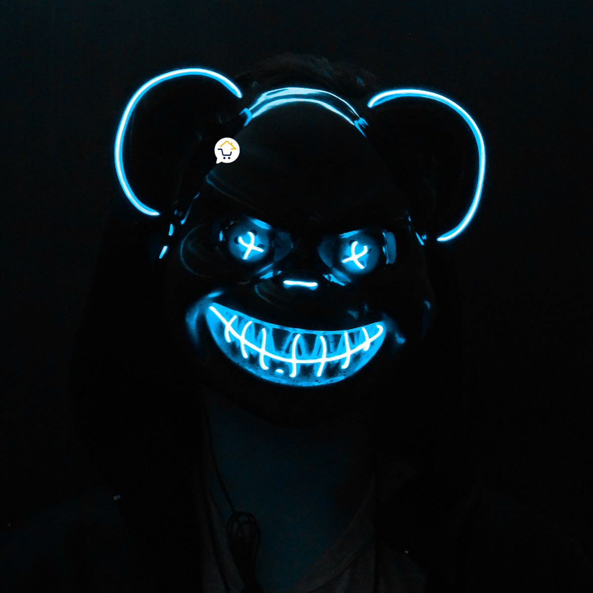 Miniatura 3 de Mascara Neon Oso Asesino Disfraz KG552